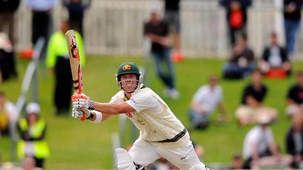 David Warner hits out during his unbeaten 123.