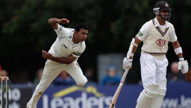 Naved Arif in action for Sussex in 2012.