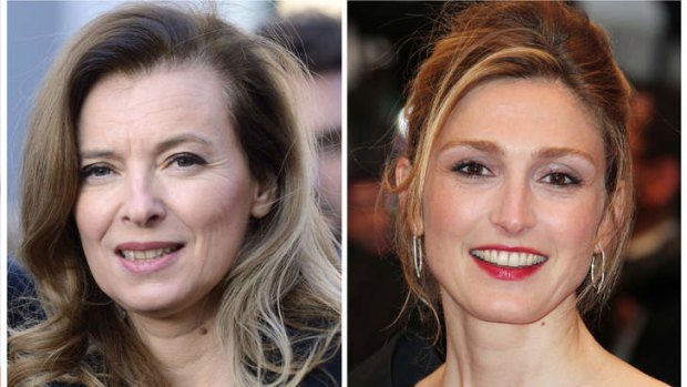 French journalist and companion to France's President, Valerie Trierweiler (left) who has been hospitalised, and French actress Julie Gayet.