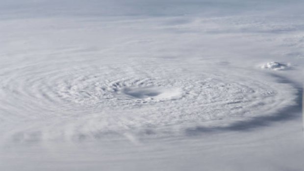 The centre of the typhoon.