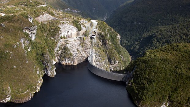 Hydro Tasmania's Gordon Dam on Lake Gordon.