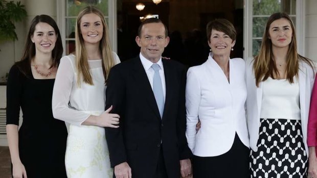 The Abbott family: Louise, Bridget, Prime Minister Tony Abbott, Margie and Frances.