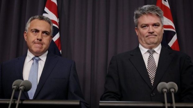 Treasurer Joe Hockey and Finance Minister Senator Mathias Cormann announce the establishment of a Commission of Audit on October 22. 2013.