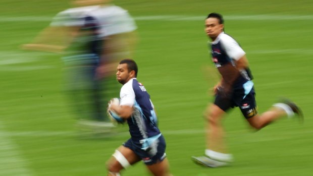 Balance and respect ... the Waratahs need to follow Kurtley Beale as he advances up the field.