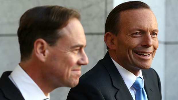 Victors: Tony Abbott and Environment Minister Greg Hunt.