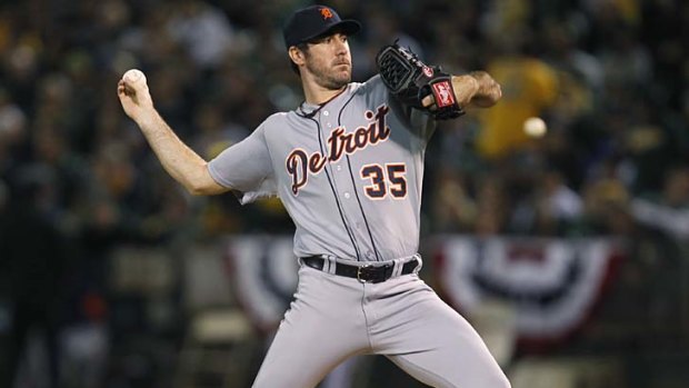 On target: Detroit's Justin Verlander pitched a shutout to clinch win.