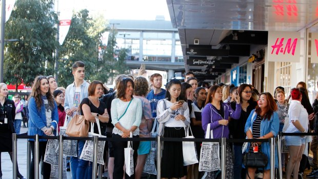 Lining up for bargains ... H&M has more than a dozen stores Australia-wide, including its latest one in Wollongong, NSW.