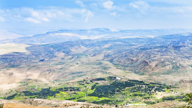 A view of the  Promised Land from Mount Nebo in Jordan.