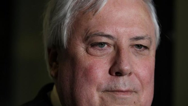 Palmer United Party leader Clive Palmer, who was seen on Tuesday having drinks with Communications Minister Malcolm Turnbull.