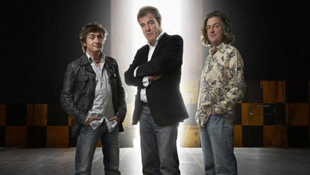 Attacked by Argentinean crowd for number plate: ... Top Gear presenters, from left, Richard Hammond, Jeremy Clarkson and James May.