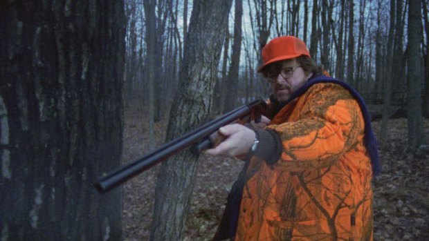 Michael Moore in a scene from the film Bowling For Columbine