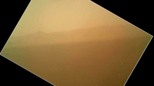 Mars ... NASA released the Curiosity rover's first colour image of the Martian landscape.