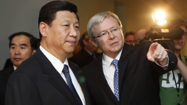 Kevin Rudd with Chinese heir presumptive Xi Jinping.
