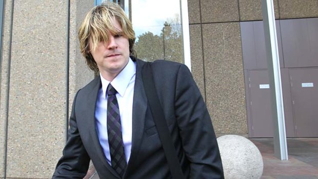 Disappointed: Nathan Bracken leaves the NSW Supreme Court.