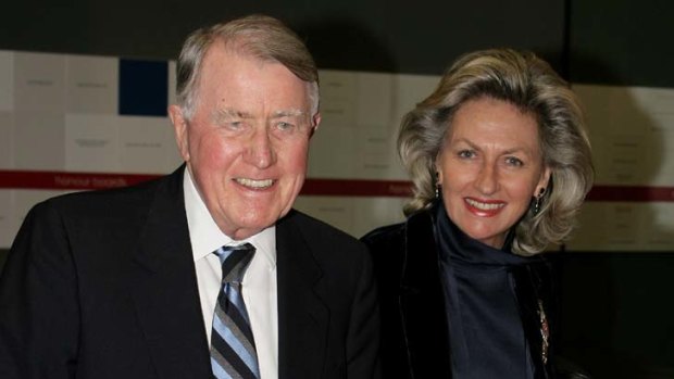 Neville Wran with his wife Jill in 2008.