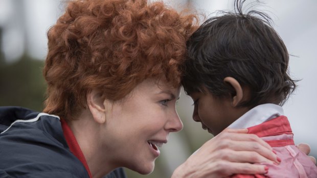 Sunny Pawar with Nicole Kidman as his adoptive mother in the film.