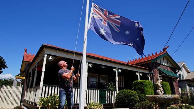 "Australia is my passion'' &#8230; Chris Hazell in the front yard of his Federation house in Bexley.