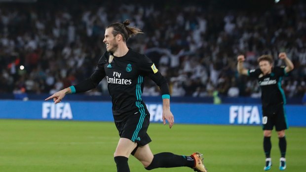 Into the final: Gareth Bale celebrates his late winner.