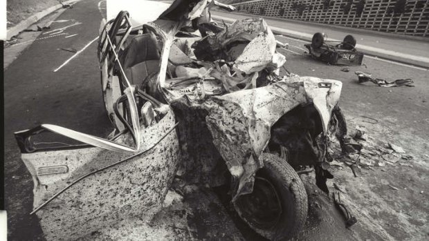 Triggered inspection law: Scene of the accident on Mount Ousley where five members of the Moore family died in 1979.