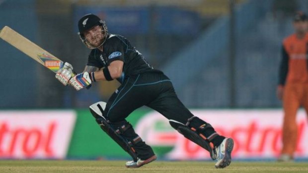 Brendon McCullum plays a shot during New Zealand's easy victory.