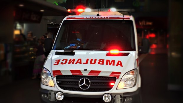 Three people were trapped in a car after a collision on Hindmarsh Drive.