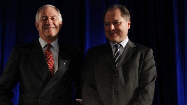 Stockland chairman Graham Bradley (left) and chief executive Mark Steinert. 