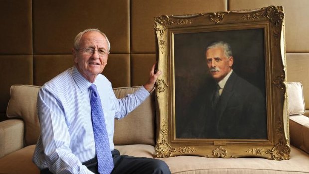 Dynasty founder: Marshall Baillieu with a portrait of 'WL'.