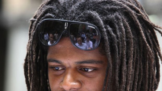 Natty dreads ... Jamal Idris was part of a Canterbury membership drive in Martin Place yesterday. He is expected to play centre this season.