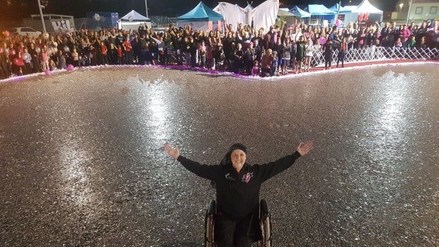 Connie Johnson luxuriating in that sea of 5c coins, worth more than $2 million. She says the Big Heart Project "sustains her every day'' she is in the hospice, with memories of the strength of her community. "I'm so proud to be a Canberran,'' she said.