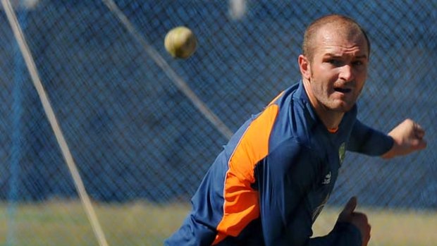 Take no chances ... Jason Krejza trains at the National Cricket Academy in Bangalore this week. "Game by game, the plan is to bowl differently against each team," he says. "I've had some pretty good feedback so far."