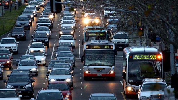 Seeing red: The traffic jam that is Hoddle Street in Collingwood in the mornings and evenings.