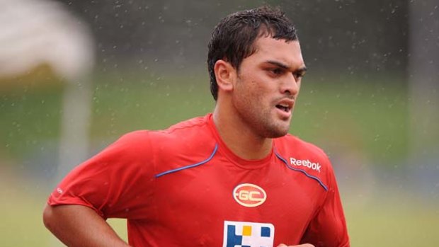 Karmichael Hunt during a Gold Coast Suns AFL training session last week.