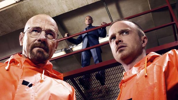 A bad lot: Bryan Cranston (left) swaps comedy for crime in <i>Breaking Bad</i>.