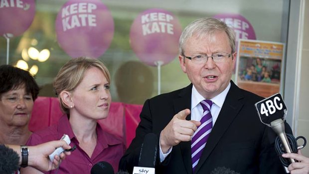 Kevin Rudd and Kate Jones.
