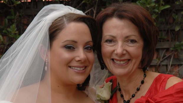 Misdiagnosed: Michelle Johnson on her wedding day with her mother, Marge.