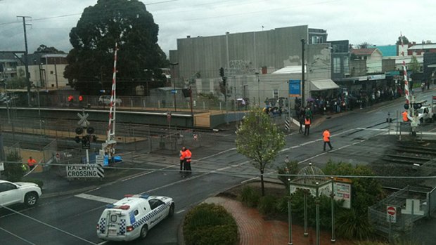 The scene at McKinnon station this morning.