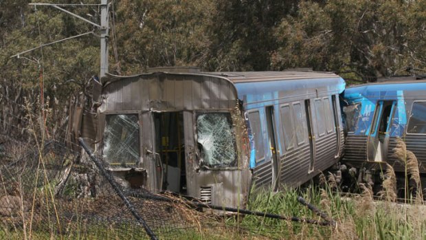 The train involved in a fatal collision with a truck in Dandenong today.
