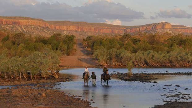 In the saddle at Home Valley Station on the Gibb River Road.