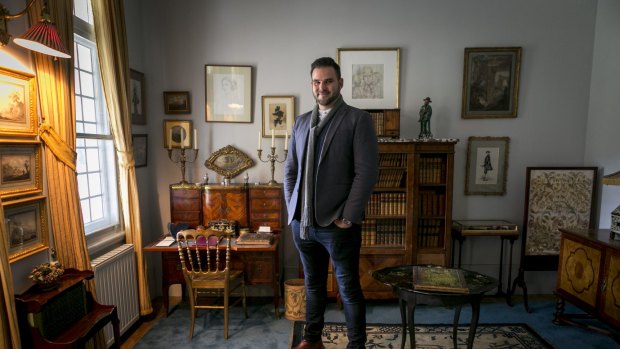 Melba estate manager Daniel Johnson in the "boudoir" or private office, of Nellie Melba's home, Coombe Cottage, which will host public tours in July.
