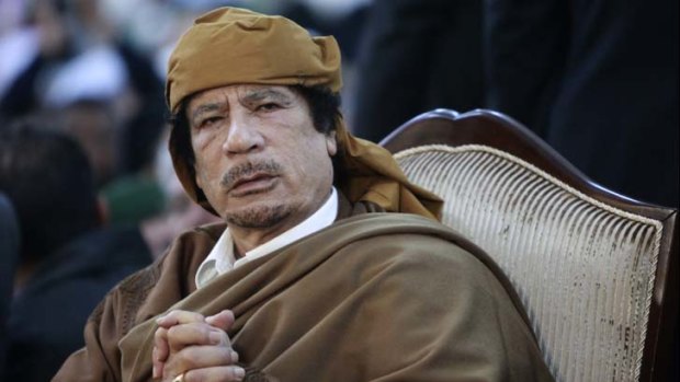 Former Libyan dictator Muammar Gaddafi.
