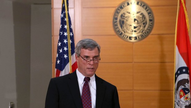 St Louis County Prosecutor Robert McCulloch announces the grand jury's decision not to indict Ferguson police officer Darren Wilson.