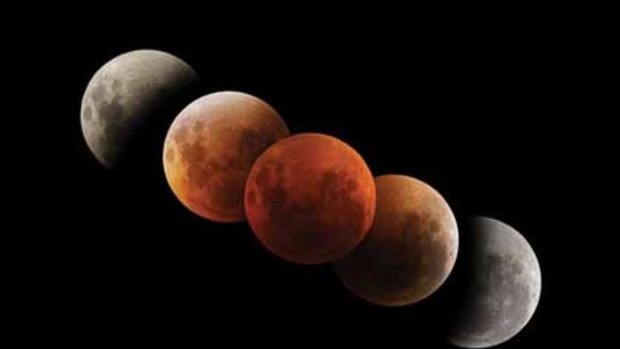 The partial lunar eclipse will be visible for about four hours from 9.37pm.