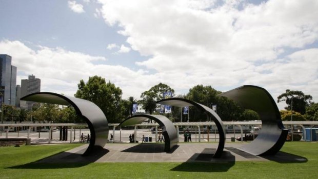 Modernist: <i>Forward Surge</i>, Inge King's sculpture on the lawn at the Arts Centre, Melbourne.