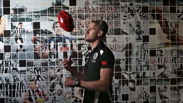 All eyes ahead: Lachie Keeffe is proving his worth to the Magpies.