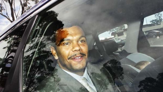 Relieved ... Kurtley Beale leaves court yesterday.