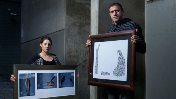 Neda Daryabar and Mohammad Ali Qazim, finalists in the Heartlands Refugee Art Prize.
