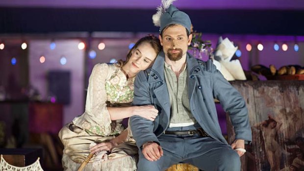 Wordplay and swordplay: Lizzie Schebesta and Yalin Ozucelik in <em>Cyrano de Bergerac</em>, a play about adventure and romance, humour and heartbreak.