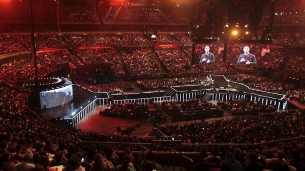 A Hillsong Church conference earlier this year: the popular Pentecostal church will come under royal commission scrutiny.
