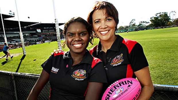 Leila Gurruwiwi (left) and Shelley Ware, who will be part of an all-female panel on The Marngrook Footy Show this week.