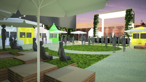 The Melbourne Recital Centre's carpark will be transformed for the Garden Party.